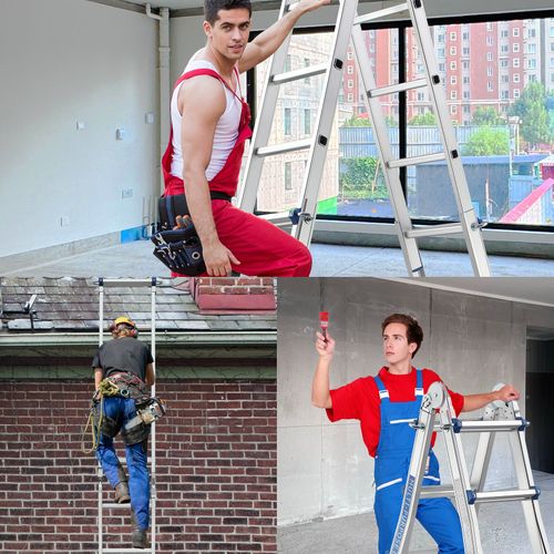 Echelle Telescopique 5,1m, échelle Télescopique En Aluminium, Escabeau 5x5 Marches, Marchepieds