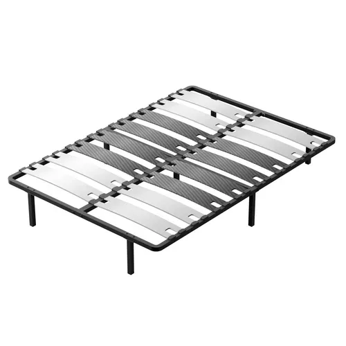 Sommier 140x200 Cm, 7 Pieds Durable, Lit Avec Sommier à Lattes Pour Adulte