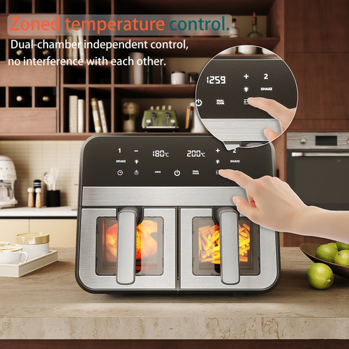 Friteuse Sans Huile 2400w, écran Tactile, Alerte Aux Tremblements, Noir