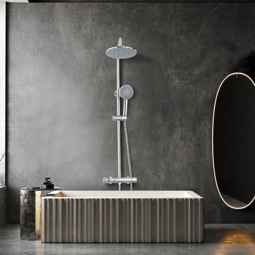 Colonne De Douche Thermostatique, Système De Douche Thermostatique 38°c, Argent