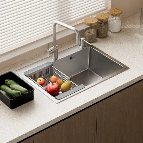 évier Inox 1 Bac 55x45x19 Cm Argent - évier Encastrable Moderne, Facile À Nettoyer Avec Panier et