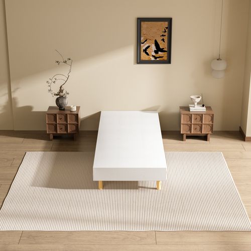 Sommier Tapissier à Lattes 80x200cm en kit Blanc, 6 Pieds