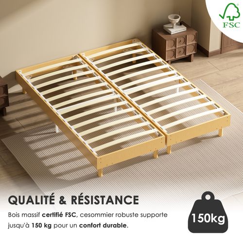 Sommier Tapissier 160x200 cm (2x80x200) en kit, 6 Pieds*2
