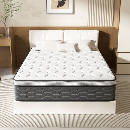 Matelas Ressorts 90x190 Cm, 30 Cm épaisseur, Confort, 7 Zones Ergonomique