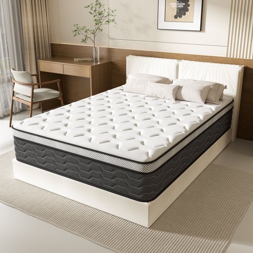 Matelas Ressorts 90x190 Cm, 30 Cm épaisseur, Confort, 7 Zones Ergonomique