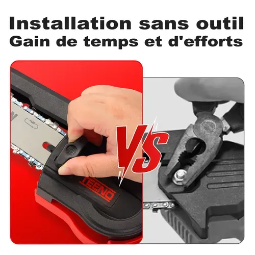 Mini Tronçonneuse Électrique 2-en-1 1000W avec 6 Chaînes et 2 Batteries 4000mAh