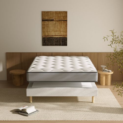 Ensemble Matelas Ressorts 140x200cm Epaisseur 20 cm double face + sommier tapissier