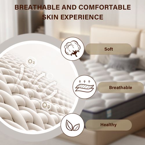 Ensemble Matelas Ressorts 140x200cm Epaisseur 20 cm double face + sommier tapissier
