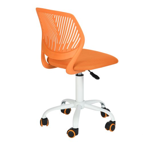 Chaise De Bureau Pivotante Réglable En Tissu Ergonomique Sans Accoudoirs Orange