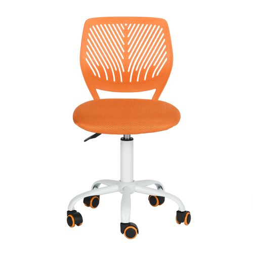 Chaise De Bureau Pivotante Réglable En Tissu Ergonomique Sans Accoudoirs Orange