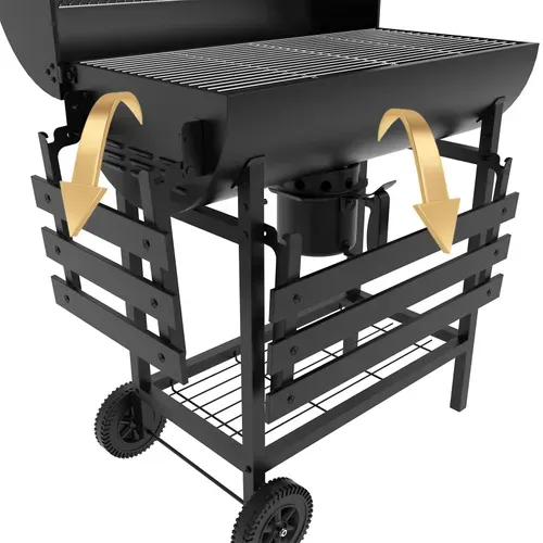 Barbecue Charbon De Bois, avec Grille De Cuisson XXL Avec Deux Étagères (avec housse de protection)