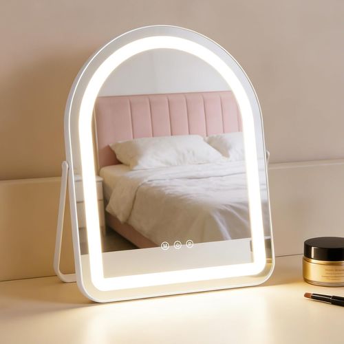 Miroir De Maquillage Hollywood Mirror 35×45 Cm Avec 3 Modes D'éclairage Intensité Variable