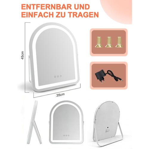 Miroir De Maquillage Hollywood Mirror 35×45 Cm Avec 3 Modes D'éclairage Intensité Variable