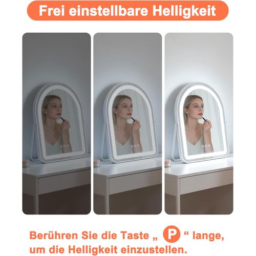 Miroir De Maquillage Hollywood Mirror 35×45 Cm Avec 3 Modes D'éclairage Intensité Variable