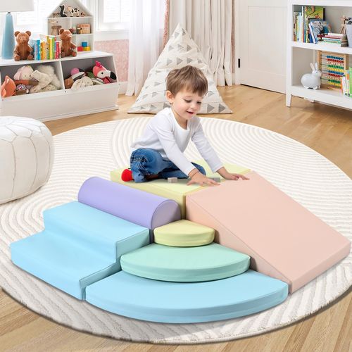 MeowBaby® Parcours Motricité 3 éléments avec Piscine à Balles 90x30cm, Ecru: Or-Beige-Blanc