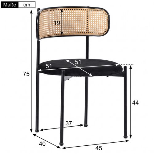 Ensemble Repas 9 Pièces Avec Table Extensible 140-180 Cm Et 8 Chaises En Rotin, Bois Clair