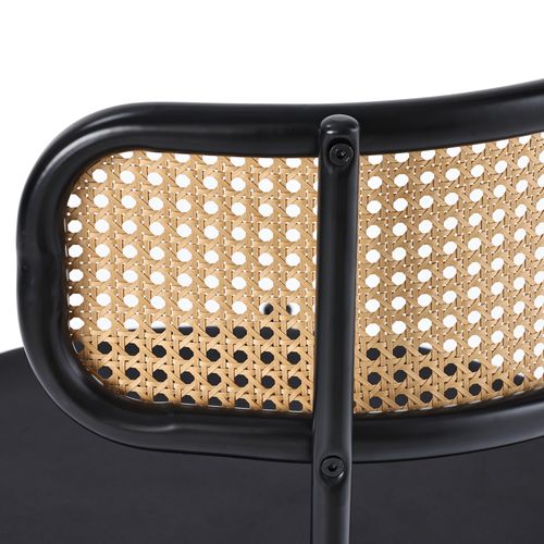 Ensemble Repas 9 Pièces Avec Table Extensible 140-180 Cm Et 8 Chaises En Rotin, Bois Clair