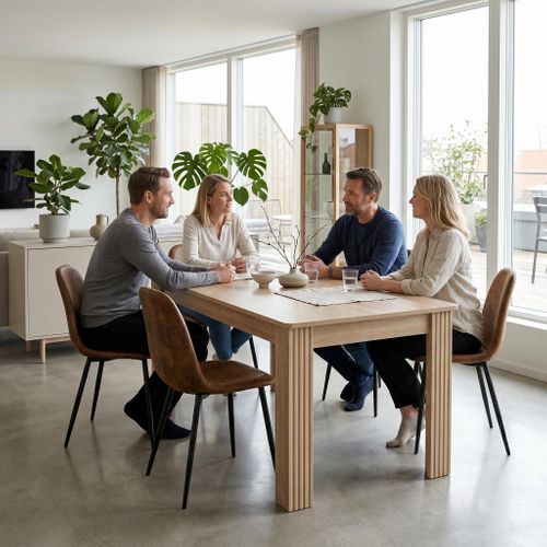 Ensemble Repas 5 Pièces, Table 116 X 65 Cm Et 4 Chaises