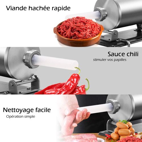 Poussoir à Saucisses Viande 4.8l Machine à Saucisse Remplissage De Saucisse En Acier Inoxydable