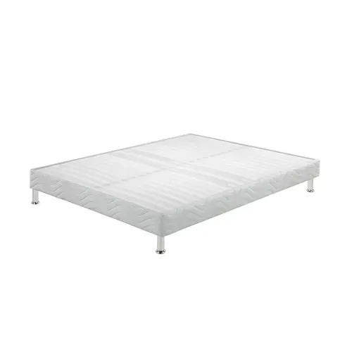 Sommier Tapissier + Jeu De Pieds 120x190 Omega Blanc 2x18 Lattes