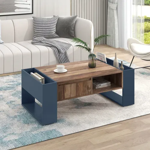 Table Basse 111 X 40 X 60 Cm Marron