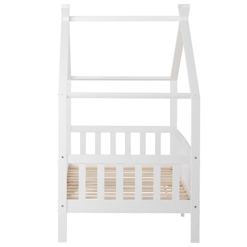 Lit Cabane 90 X 200 Cm Sommier Inclus Blanc