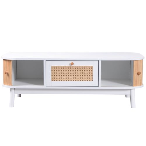 Table Basse 110 Cm Blanc Avec 1 Tiroir