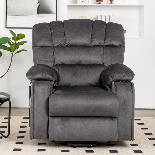 Fauteuil relax électrique en tissu couleur beige LORGITA