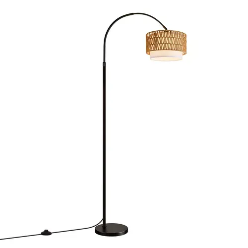 Lampadaire Arc H.180cm LED Hauteur Réglable Lampadaire Noir E27 9 w Rotation à 350° Pour Salon