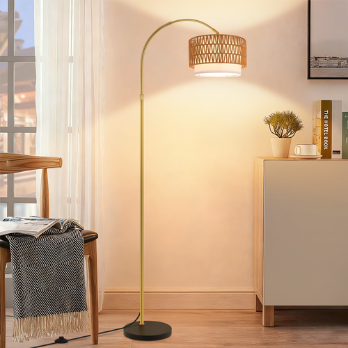 Lampadaire De Salon Vintage Intensité Variable Lampadaire Arc Rotation à 350° Pour Chambre Ou Bureau