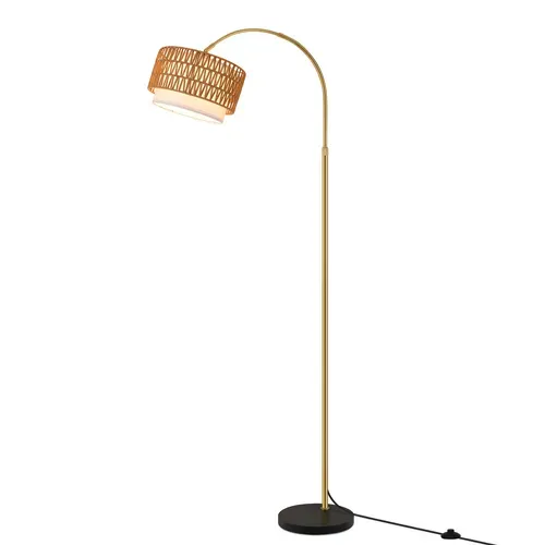 Lampadaire De Salon Vintage Intensité Variable Lampadaire Arc Rotation à 350° Pour Chambre Ou Bureau