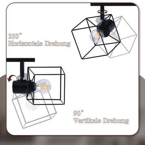 Spot De Plafond 3 Flammes 350° Orientable Vintage Métal Plafonnier Salon