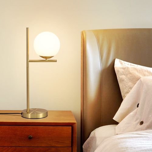 Lampe De Chevet Blanche Lampe De Table Moderne Métal Verre E27