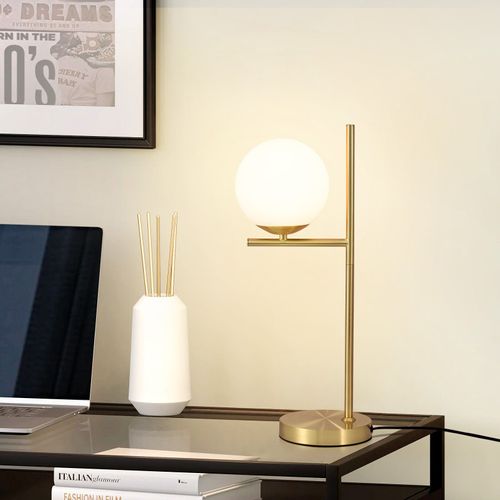 Lampe De Chevet Blanche Lampe De Table Moderne Métal Verre E27