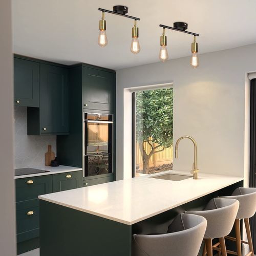 Spot De Plafond 3 Lumière Vintage E27 Spot Noir Design Industriel Artistique