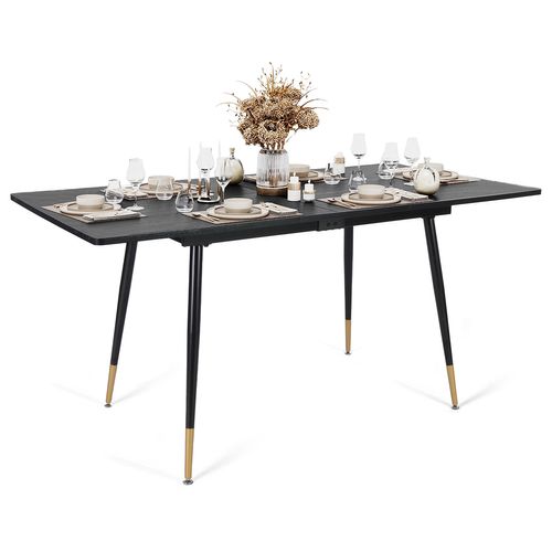 Table De Salle À Manger Extensible 4 A 6 Personnes 120-160x80x75cm, Noir