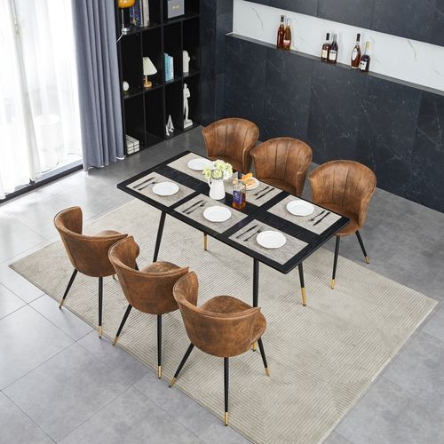 Table De Salle À Manger Extensible 4 A 6 Personnes 120-160x80x75cm, Noir