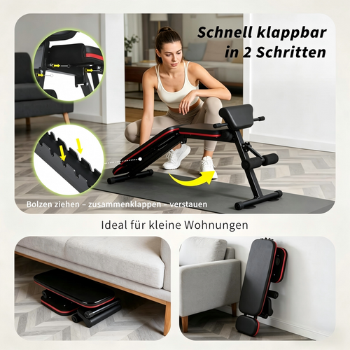 Banc De Musculation Réglable Noir Multifonction 7 En 1 Pour Entraînement Complet