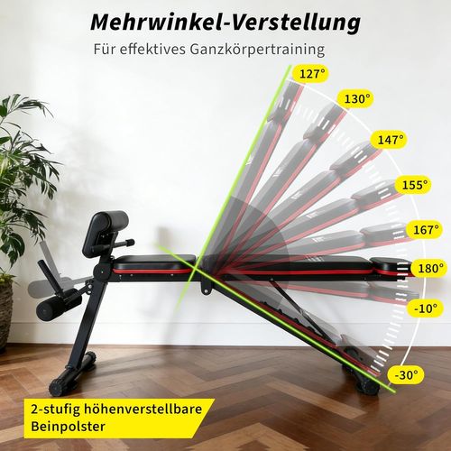 Banc De Musculation Réglable Noir Multifonction 7 En 1 Pour Entraînement Complet