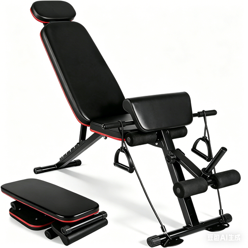 Banc De Musculation Réglable Noir Multifonction 7 En 1 Pour Entraînement Complet