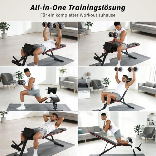 Banc De Musculation Réglable Noir Multifonction 7 En 1 Pour Entraînement Complet