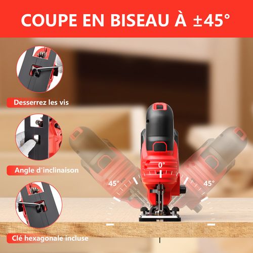 Scie Sauteuse Sans Fil Pour Batterie Makita 20 V, 800-3000 Spm Scie Sauteuse Laser Avec 5 Lames,