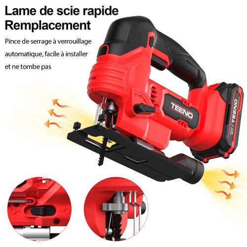 Scie Sauteuse Sans Fil Pour Batterie Makita 20 V, 800-3000 Spm Scie Sauteuse Laser Avec 5 Lames,