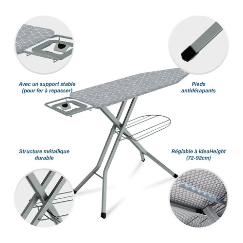 Table à Repasser, planche à Repasser Pliable, pour Centrale Vapeur, système Anti-fermeture