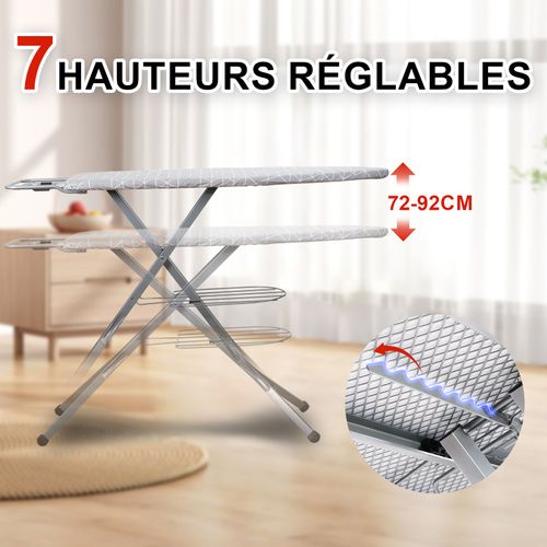 Table à Repasser, planche à Repasser Pliable, pour Centrale Vapeur, système Anti-fermeture