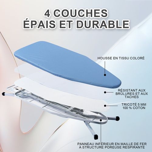Table à Repasser, planche à Repasser Pliable, pour Centrale Vapeur, système Anti-fermeture