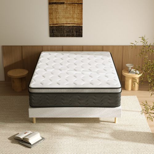 Ensemble Matelas + Sommier 140x190 Cm, épaisseur Du Matelas 30cm