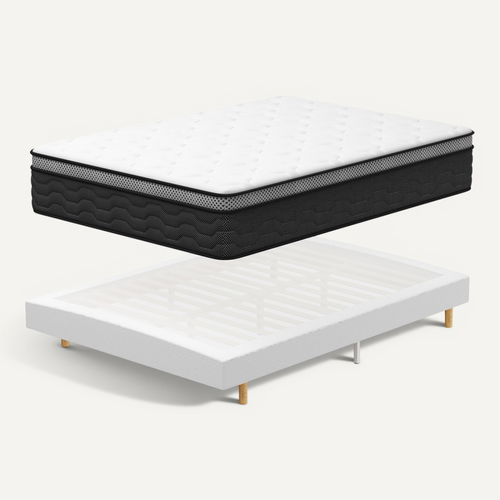 Ensemble Matelas + Sommier 160x200 Cm, épaisseur Du Matelas 30cm