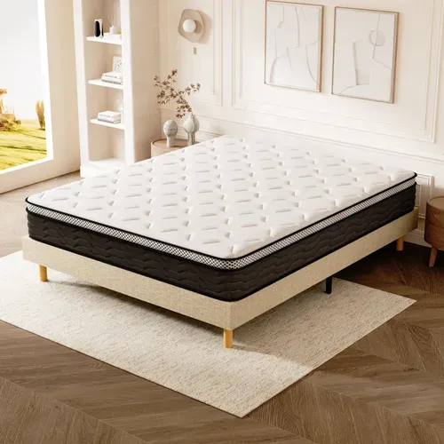 Ensemble Matelas Ressorts 160x200 Cm Epaisseur 30 Cm + Sommier Déco