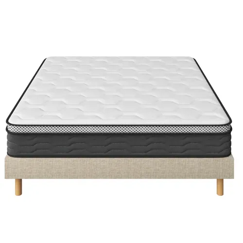 Ensemble Matelas Ressorts 160x200 Cm Epaisseur 30 Cm + Sommier Déco